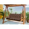 Aio Factory Sodo pagalvėlė 120x60x50 cm + 2 pagalvėlės sūpynėms, atsparios vandeniui, rudos spalvos