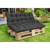 Aio Factory Sodo pagalvėlių komplektas 120/80 cm + 120/40 cm palečių suoliukui, atsparus vandeniui, juodas