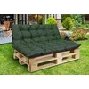 Aio Factory Sodo pagalvėlių komplektas 120/80 cm + 120/40 cm palečių suoliukui, atsparus vandeniui, žalias