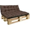 Aio Factory Sodo pagalvėlių komplektas 120/80 cm + 120/40 cm suoliukams, atsparus vandeniui, rudas