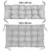 Aio Factory Sodo pagalvėlių komplektas 120/80 cm + 120/40 cm, vandeniui atsparus palečių suoliukas, šviesiai pilkas
