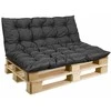 Aio Factory Sodo pagalvėlių komplektas 120/80 cm + 120/40 cm palečių suoliukui, atsparus vandeniui, juodas