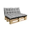 Aio Factory Sodo pagalvėlių komplektas 120/80 cm + 120/40 cm palečių suoliukui, atsparus vandeniui, pilkas