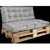 Aio Factory Sodo pagalvėlių komplektas su aukšta šonine sienele 120/80 cm + 120/40 cm, vandeniui atspariam palečių suoliukui, pilkas