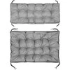 Aio Factory Sodo pagalvėlių komplektas su aukšta šonine sienele 120/80 cm + 120/40 cm, vandeniui atspariam palečių suoliukui, pilkas
