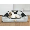 Aio Factory Šuns guolis KINGDOG 145x115 cm, personalizuotas, atsparus vandeniui, šviesiai pilkas