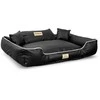Aio Factory Šuns guolis KINGDOG ECO LEATHER 115x95 cm, nuimamas, personalizuotas, neslystantis, juodas