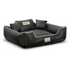 Aio Factory Šuns guolis KINGDOG ECO LEATHER 75x65 cm, nuimamas, personalizuotas, neslystantis, juodas