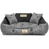 Aio Factory Šuns guolis KINGDOG voljeras 75x65 cm, personalizuotas, vandeniui atsparus, kaulai, juodos spalvos