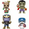 Kepurė Funko POP! figūrėlių rinkinys Marvel Happy Holidays Hulk Groot Cap Thanos 4 vnt. SE
