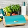 Kassel 93511 smaragdo spalvos elegantiška bambukinė duonos dėžutė modernioms virtuvėms