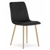 Leobert LAVA kėdė - juodo aksomo / medžio spalvos kojos x 1