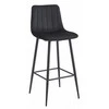 Leobert POZZA taburetė - juodas aksomas / juodos kojos x 3