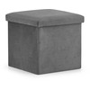Leobert Sulankstomas pufas L - 38x38x38cm, aksominė pilka
