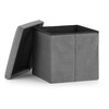 Leobert Sulankstomas pufas M - 30x30x30cm, aksominis pilkas