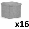 Leobert Sulankstomas pufas M - 30x30x30cm pilkas x 16