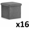 Leobert Sulankstomas pufas M - 30x30x30cm aksominis pilkas x 16