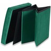 Leobert Žalias aksominis pufas 30x30x30 cm sulankstomas organizatorius su erdvia daiktadėže