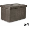 Leobert Sulankstomas pufas XL su sagomis - 60x38x38cm, aksominis rudas, 4 vnt.
