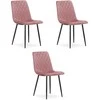 Leobert Rožinė TURIN aksominė kėdė, žavingo stiliaus, elegantiška, 3 vnt.