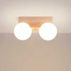 Pakabinamas šviestuvas Sollux Lighting BULBO Peach Puff 2 medinių ir stiklinių pakabinamų šviestuvų komplektas, IP20