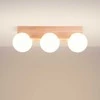 Sollux Lighting BULBO „Peach Puff“ 3 lempučių medžio ir stiklo pakabinamas šviestuvas, modernus dizainas
