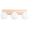 Sollux Lighting BULBO „Peach Puff“ 3 lempučių medžio ir stiklo pakabinamas šviestuvas, modernus dizainas