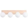 Sollux Lighting BULBO „Peach Puff“ 4 lempučių pakabinamas šviestuvas su mediniu ir stikliniu akcentu, modernus dizainas