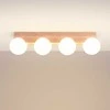 Sollux Lighting BULBO „Peach Puff“ 4 lempučių pakabinamas šviestuvas su mediniu ir stikliniu akcentu, modernus dizainas