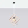 Sollux Lighting CARO medinis geometrinis toršeras, E27, 15 W, natūrali mediena, juodas