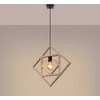Sollux Lighting CARO medinis geometrinis toršeras, E27, 15 W, natūrali mediena, juodas