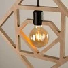 Sollux Lighting CARO medinis geometrinis toršeras, E27, 15 W, natūrali mediena, juodas