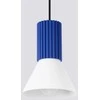 Sollux Lighting Estria Crimson pakabinamas šviestuvas, 14 cm, kūgio formos, plienas, aliuminis, baltas, ultramarino spalvos