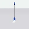 Sollux Lighting Estria Crimson pakabinamas šviestuvas, 14 cm, kūgio formos, plienas, aliuminis, baltas, ultramarino spalvos