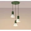 Sollux Lighting „Estria Crimson“ pakabinamas šviestuvas, 3 lemputės, E14, plienas, aliuminis, smėlio spalvos, alyvuogių žalios spalvos