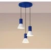 Sollux Lighting „Estria Crimson“ pakabinamas šviestuvas, 3 E14 LED lemputės, baltas, ultramarino spalvos, 30 cm