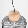 Sollux Lighting GABBIA pramoninis pakabinamas šviestuvas su plienu, mediniu dangčiu, E27 lizdu, 35/55 cm, reguliuojamas