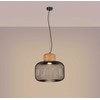 Sollux Lighting GABBIA pramoninis pakabinamas šviestuvas su plienu, mediniu dangčiu, E27 lizdu, 35/55 cm, reguliuojamas