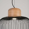 Sollux Lighting GABBIA pramoninis pakabinamas šviestuvas su plienu, mediniu dangčiu, E27 lizdu, 35/55 cm, reguliuojamas
