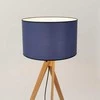 Sollux Lighting Ispaniškas oranžinis NATT toršeras, 77 cm, natūralaus medžio, tamsiai mėlynas gaubtas, IP20