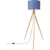 Sollux Lighting Ispaniškas oranžinis NATT toršeras, 77 cm, natūralaus medžio, tamsiai mėlynas gaubtas, IP20