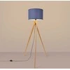 Sollux Lighting Ispaniškas oranžinis NATT toršeras, 77 cm, natūralaus medžio, tamsiai mėlynas gaubtas, IP20