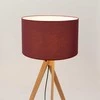 Sollux Lighting Ispaniškos oranžinės spalvos NATT stalinė lempa, bordo spalvos, natūralios medienos, 40 x 25 cm, E27 lizdas