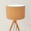 Sollux Lighting Ispaniškos oranžinės spalvos NATT stalinė lempa, pilkšvai ruda, natūrali mediena, 40 x 25 cm, E27 lizdas