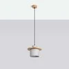 Sollux Lighting MAB pakabinamas šviestuvas, betono spalvos, mediena, 22x125cm, E27, 15W, modernus šviestuvas