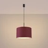 Sollux Lighting NEVIA pakabinamas šviestuvas, bordo spalvos, audinio gaubtas, 40x25 cm, juodo rėmo