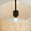 Sollux Lighting NEVIA pakabinamas šviestuvas, smėlio spalvos, marmuras, audinio gaubtas, 40x137 cm, juodo rėmo