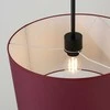 Sollux Lighting NEVIA pakabinamas šviestuvas, bordo spalvos, audinio gaubtas, 40x25 cm, juodo rėmo