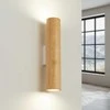 Pakabinamas šviestuvas Sollux Lighting „Peach Puff Lino“ 2 medinių pakabinamų šviestuvų komplektas, modernus vamzdinis dizainas