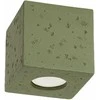 Sollux Lighting Persų indigo kvadratinis betoninis sieninis šviestuvas, alyvuogių žalios spalvos, pramoninis, kvadratinis, GU10